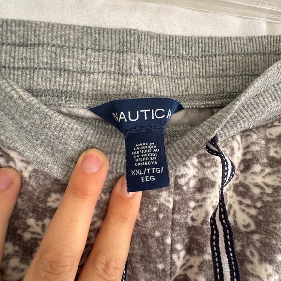 Nautica Gray Snowflake Print Fleece Pajama Pants Size XXL - Picture 3 of 3